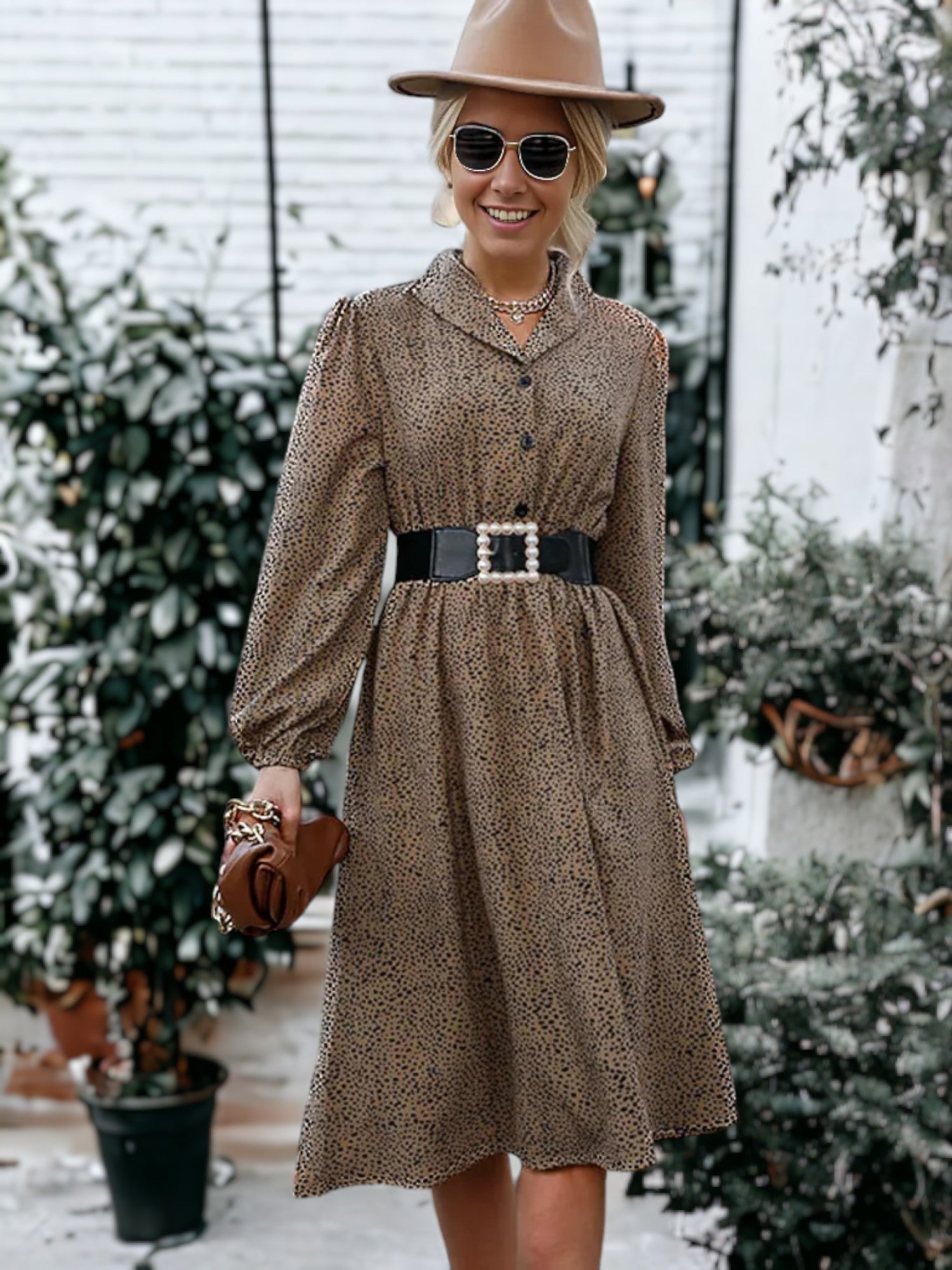 Cheetah Print Shirt Dress Image
